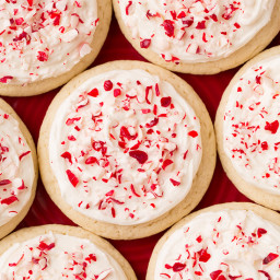 Peppermint Sugar Cookies with Cream Cheese Frosting