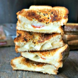 Pepperoni Pizza Grilled Cheese with Marinara Soup
