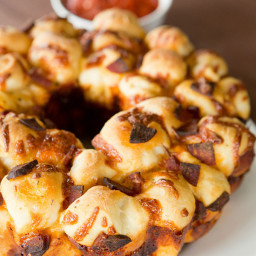 Pepperoni Pizza Monkey Bread with Dipping Sauce