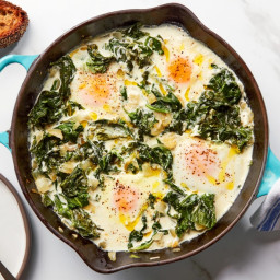 Peppery, Creamy Greens With Eggs
