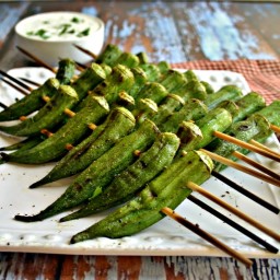 Peppery Grilled Okra
