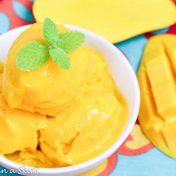 Perfect for summer! 2 Ingredient Healthy Mango Sorbet