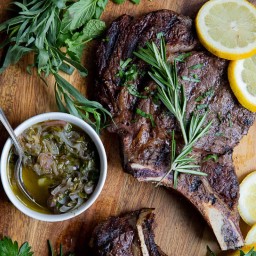 Perfect Grilled Steak with Garlic Herb Sauce
