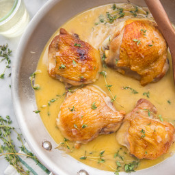 Perfect Pan Seared Chicken Thighs with Pan Sauce