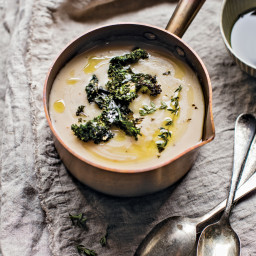 Perfect Potato Soup with Crunchy Kale