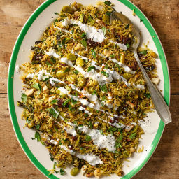 Persian herb rice with broad beans