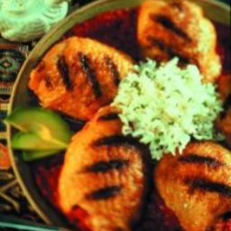 Peruvian Grilled Chicken Thighs with Tomato-cilantro Sauce