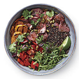 Peruvian Quinoa Bowl with Grilled Steak and Vegetables