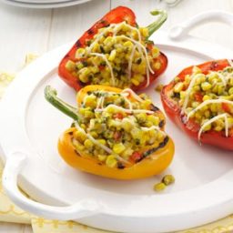 Pesto-Corn Grilled Peppers Recipe