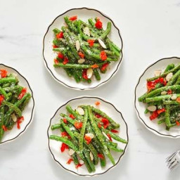 Pesto Green Beans with Almonds & Pickled Peppers
