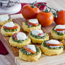 Pesto, Mozzarella Polenta Appetizers: Guest Post by Strands of my Life