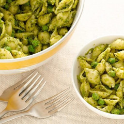 Pesto Shells and Peas Pasta