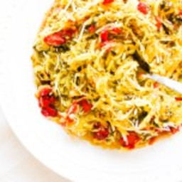 Pesto Spaghetti Squash with Roasted Red Peppers