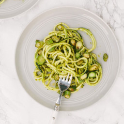 Pesto Zucchini Noodles with Asparagus