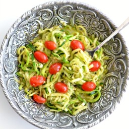 Pesto Zucchini Spaghetti
