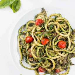 Pesto Zucchini Spaghetti Recipe (Zoodles)