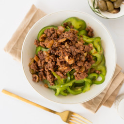 Picadillo with Spiralized Green Bell Peppers