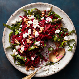 Pickled Beet Salad with Greens & Goat Cheese