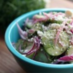 Pickled Cucumber Salad with Red Onions and Feta
