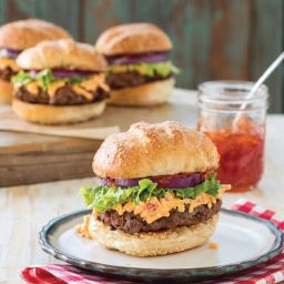Pimiento Cheese and Pepper Jelly Burgers