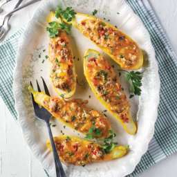 Pimiento Cheese- and Sausage-Stuffed Squash
