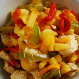 Pineapple Chicken Stir Fry with Bell Peppers