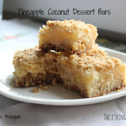 Pineapple Coconut Dessert Bars {gluten free, vegan}