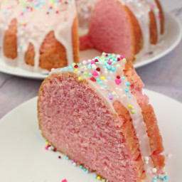 Pink Lemonade Confetti Bundt Cake