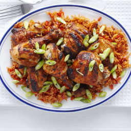 Piri-piri chicken with spicy rice