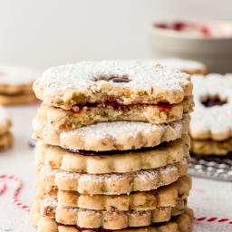 Pistachio Cherry Linzer Cookies