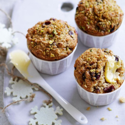 Pistachio cranberry muffins for children to bake
