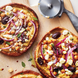 Pita Pizzas with Olives and Feta