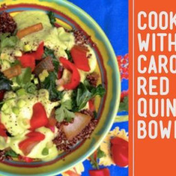 Plant-Based Recipe: Red Quinoa Bowl with Avocado Dressing