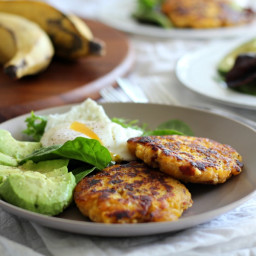 Plantain Bacon Fritters with Avocado and Poached Egg {Paleo and Whole30}