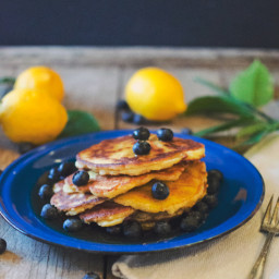 Plow's Lemon Ricotta Pancakes + Blueberries