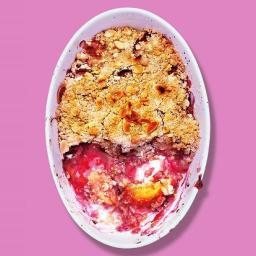 Plum and almond crumble