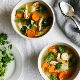 Poached Chicken and Winter Vegetable Soup