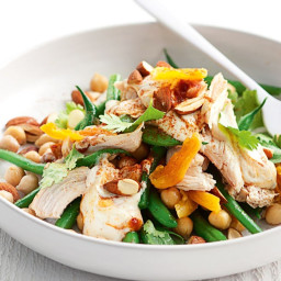 Poached chicken, apricot and chickpea salad