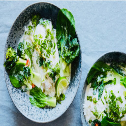 Poached Cod In Coconut Milk with Bok Choy