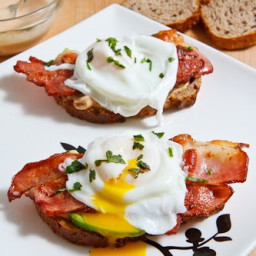 Poached Egg on Toast with Chipotle Mayonnaise, Bacon and Avocado