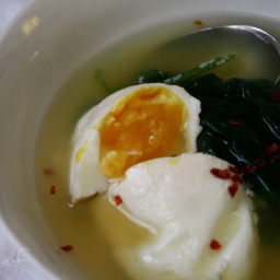Poached Eggs and Greens Soup