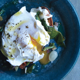 Poached Eggs on Toast With Ramps