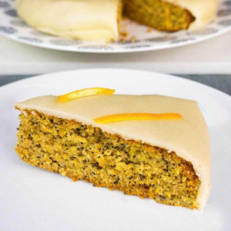 Polenta poppyseed cake covered in marzipan