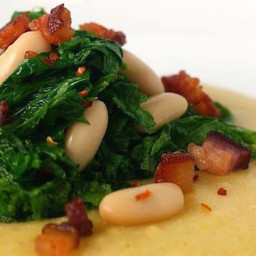 Polenta with White Beans and Spicy Mustard Greens