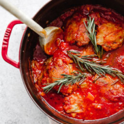 Pollo in Potacchio (Braised Chicken with Tomatoes and Rosemary)