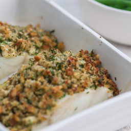 Pollock with cheddar and herb crust