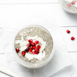 Pomegranate Chia Seed Pudding with Silk Cashew Milk