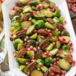 Pomegranate Pecan Brussels Sprouts