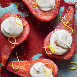 Pomegranate-Poached Pears