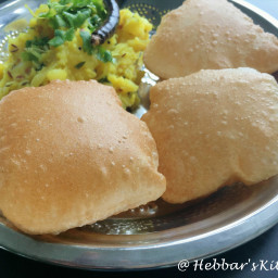 poori recipe | crispy puri with aloo bhaji recipe